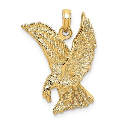 Eagle Landing with Wings Up Charm 14k Gold 2-D K6563, MPN: K6563, 637218059584