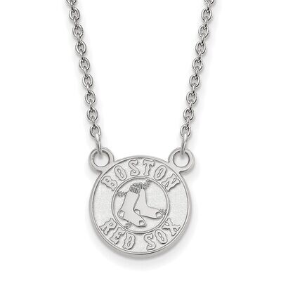 Boston Red Sox Small Pendant with Chain Necklace 10k White Gold 1W015RSO-18, MPN: 1W015RSO-18, 8867…