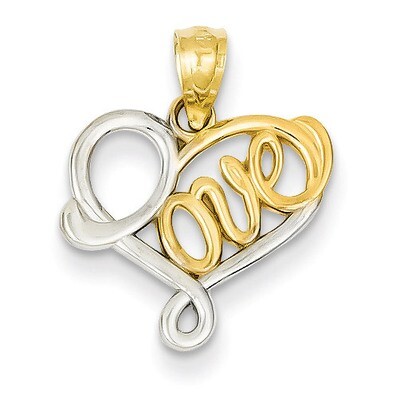 Love Pendant 14k Gold &amp; Rhodium D3846, MPN: D3846, 886774256214