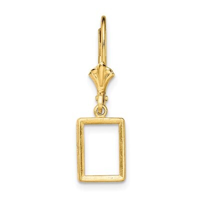 Emerald 6 x 4mm Back-Set Dangle Leverback Earring Mounting 14k Yellow Gold YG419, MPN: YG419,