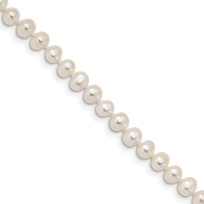 4-5mm White Cultured Freshwater Pearl Bracelet 7.25 Inch Sterling Silver Rhodium QH5311-7.25, MPN: …