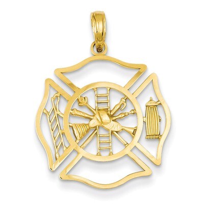 Fireman Shield Pendant 14k Gold C3108, MPN: C3108, 637218015474