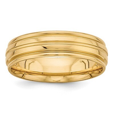 Yellow Gold Heavy Comfort Fit Fancy Band 14k Gold YB114, MPN: YB114, 886774522425