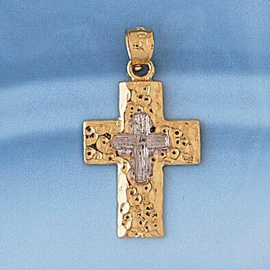 Dazzlers Jewelry Cross Pendant Necklace Charm Bracelet in Yellow, White or Rose Gold 7764, MPN: DZ-…