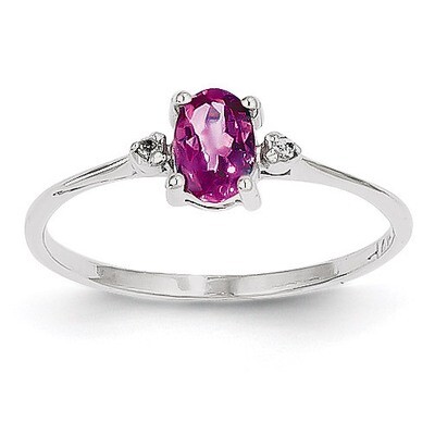 Diamond &amp; Pink Tourmaline Birthstone Ring 14k White Gold XBR223, MPN: XBR223, 883957444826