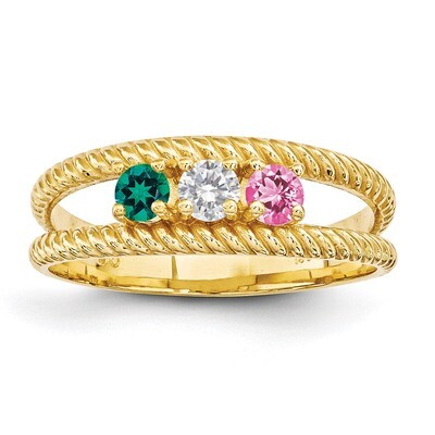3 Stone Mother&#39;s Ring 14k Yellow Gold Genuine XMR8/3GY, MPN: XMR8_3, 191101540196