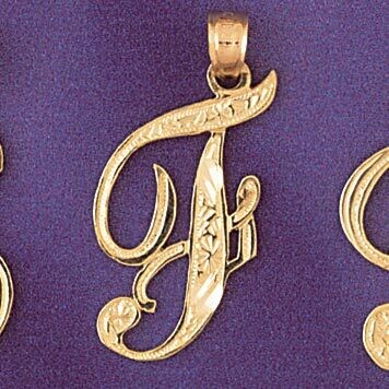 Dazzlers Jewelry Initial F Pendant Necklace Charm Bracelet in Yellow, White or Rose Gold 9566f, MPN…