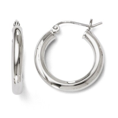 Leslie&#39;s Polished Hoop Earrings - 14k White Gold HB-95H, MPN: 95H, 883957021706