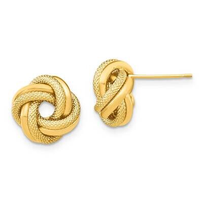 Textured Love Knot Earring 14k Polished Gold CMEI18128, MPN: CMEI18128,
