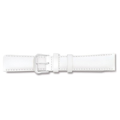 17mm White Smooth Leather Watch Band 7.5 Inch Silver-tone Buckle BAW123-17, MPN: BAW123-17, 6022696…