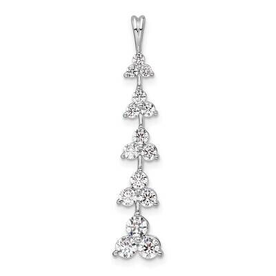 Si1/Si2, G H I, Five 3-Stone Clusters Pendant 14k White Gold Lab Grown Diamond PM9129-100-WLG, MPN:…