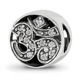 Antiqued CZ Om Symbol Bead Sterling Silver QRS4239, MPN: QRS4239,