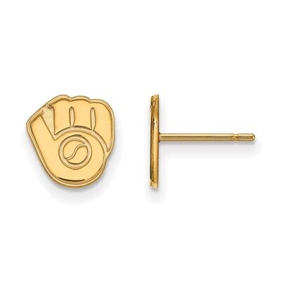 Milwaukee Brewers x-Small Post Earring Gold-plated Silver GP024BRE, MPN: GP024BRE, 886774927947
