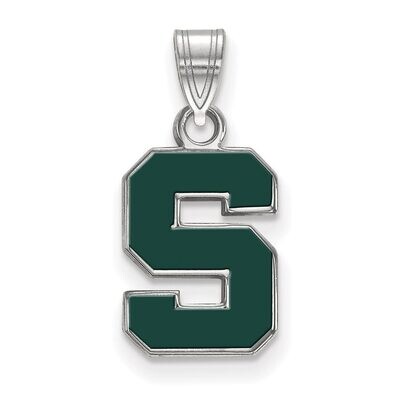 Michigan State University Small Enamel Pendant Sterling Silver SS031MIS, MPN: SS031MIS, 886774690346