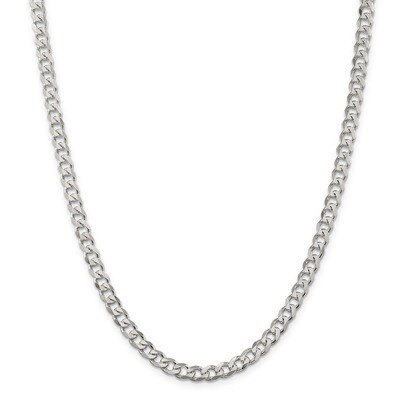 30 Inch 6mm Curb Chain Sterling Silver QCB150-30, MPN: QCB150-30, 883957969725