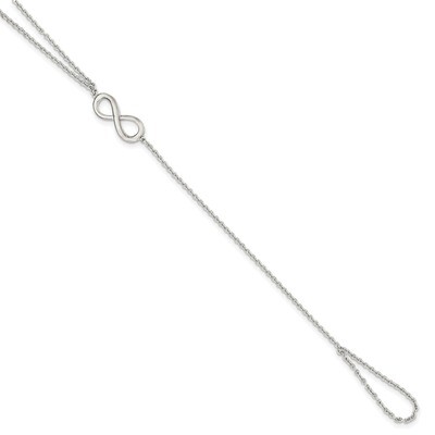 Infinity Symbol Attached Ring Bracelet 7 Inch Sterling Silver Polished QG3631-7, MPN: QG3631-7, 886…