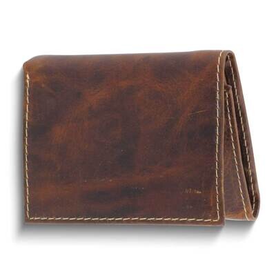 Brown Leather RFID Slim Trifold Wallet GM25086, MPN: GM25086,