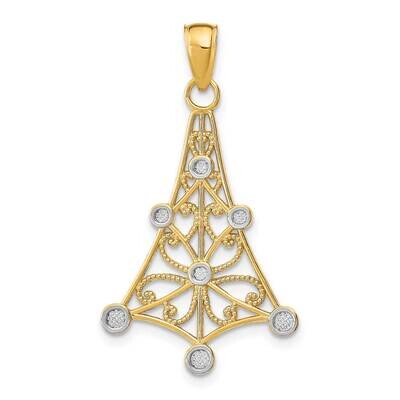 Textured Chandellier Charm 14k Gold Rhodium K9446, MPN: K9446, 637218137336