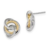 Polished &amp; Textured Post Earrings 14k Two-Tone Gold TL1096, MPN: TL1096, 191101057366