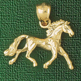 Dazzlers Jewelry Horse Pendant Necklace Charm Bracelet in Yellow, White or Rose Gold 2267, MPN: DZ-…