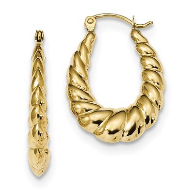 Polished Twisted Hollow Hoop Earrings 10k Gold 10ER288, MPN: 10ER288, 191101169335