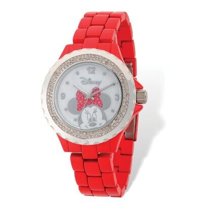 Disney Minnie Mouse Bow Red Band Watch Adult Size XWA5391, MPN: XWA5391, 843231095229