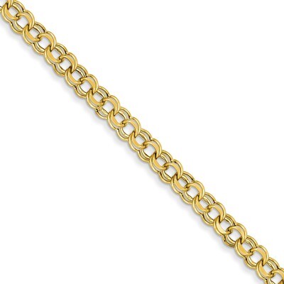 Lite 5.5mm Double Link Charm Bracelet 7 Inch 14k Gold SSD2-7, MPN: SSD2-7, 883957484167