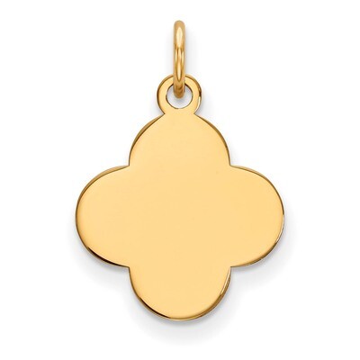 0.018 Gauge Engravable Quadrafoil Disc Charm 14k Gold Plain XM620/18, MPN: XM620/18, 883957604787