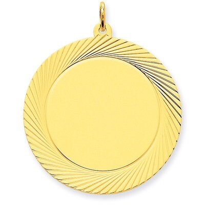 Etched Design .027 Gauge Circular Engravable Disc Charm 14k Gold XM146/27, MPN: XM146/27, 883957473…