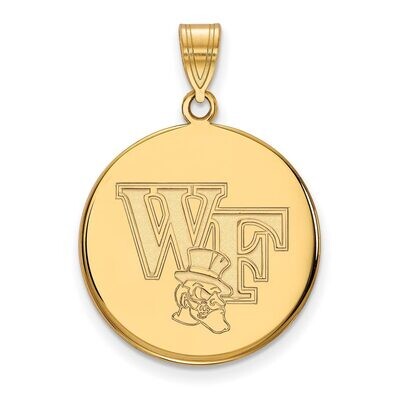 Wake Forest University Large Disc Pendant Gold-plated Silver GP068WFU, MPN: GP068WFU, 886774953281