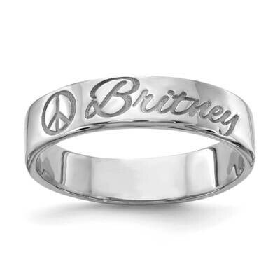 Engravable Customized Ring 14k White Gold XNR102W, MPN: XNR102W, 196904021507