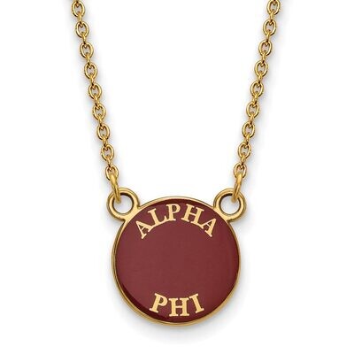 Alpha Phi Extra Small Enameled Pendant with 18 Inch Chain Gold-plated Silver GP012APH-18, MPN: GP01…