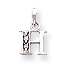 Polished .01ct Diamond Initial H Charm 14k White Gold YC251H, MPN: YC251H, 883957323664