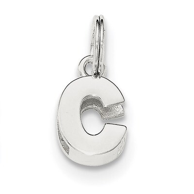Letter C Charm Sterling Silver QC8460C, MPN: QC8460C, 191101360596