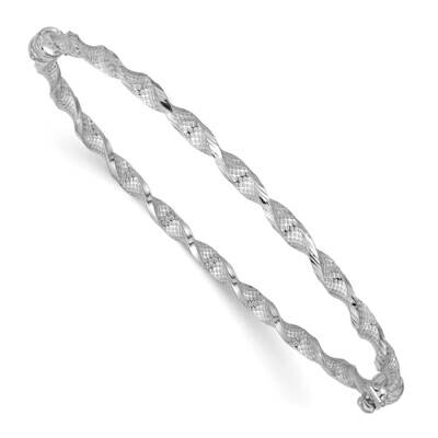 Leslie&#39;s Textured Twisted Hinged Bangle 14k White Gold Polished HB-LF1481W, MPN: LF1481W, 191101743…