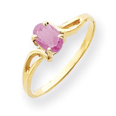 Pink Tourmaline Ring 14k Gold 6x4mm Oval Y4648PT, MPN: Y4648PT, 883957561684
