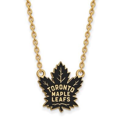 Toronto Maple Leafs Large Enamel Pendant with Chain Necklace Gold-plated Silver GP036MLE-18, MPN: G…