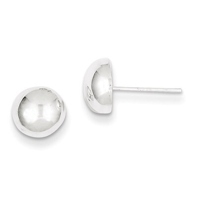 Button Earrings Sterling Silver Polished QE1836, MPN: QE1836, 883957923031