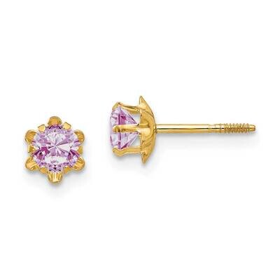 Madi K 4mm Synthetic (Feb) Screwback Earrings 14k Gold SE160, MPN: SE160, 883957027265