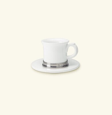 Match Pewter Convivio Espresso Cup With Saucer White, MPN: 1532,