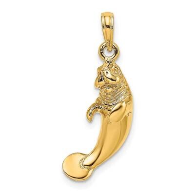 Manatee Charm 14k Gold 3-D Polished K8050, MPN: K8050, 637218060009