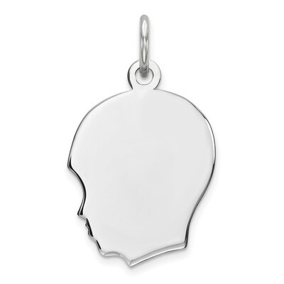 Engravable Boy Disc Charm Polish on Front Back Sterling Silver QM354/18P, MPN: QM354/18P, 883957924…