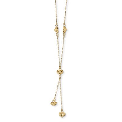 18 Inch Diamond -cut Puffed Hearts with 2 inch Extender Y-Necklace 14k Gold Polished SF2522-16, MPN…