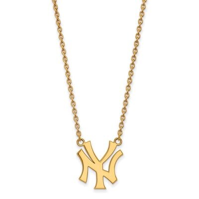 New York Yankees Large Pendant with Chain Necklace Gold-plated Silver GP052YAN-18, MPN: GP052YAN-18…