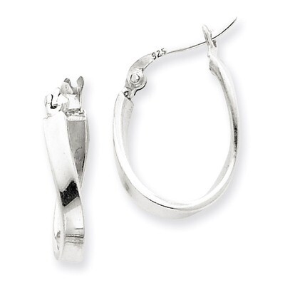 Oval Hoop Earrings Sterling Silver QE3755, MPN: QE3755, 883957927770