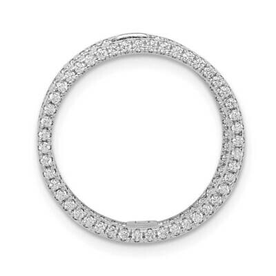 Circle Hinged In&amp; Out Earrings Sterling Silver Rhodium-plated CZ Diamond QE15281, MPN: QE15281, 886…