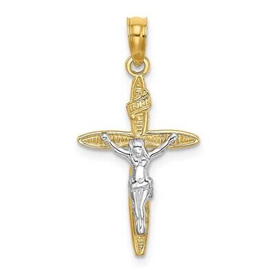 Inri Crucifix Charm 14k Gold Rhodium K9140, MPN: K9140, 637218049059