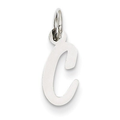 Small Script Initial C Charm 14k White Gold YC659C, MPN: YC659C, 191101634826