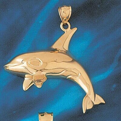 Dazzlers Jewelry Dolphin Pendant Necklace Charm Bracelet in Yellow, White or Rose Gold 385, MPN: DZ…