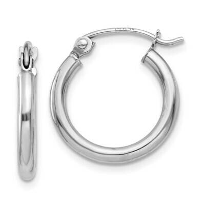 Polished 2mm Lightweight Tube Hoop Earrings 10k White Gold 10T829L, MPN: 10T829L, 191101566431